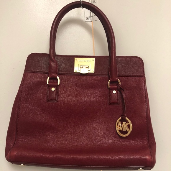 Michael Kors Handbags - Michael Kors maroon leather handbag
